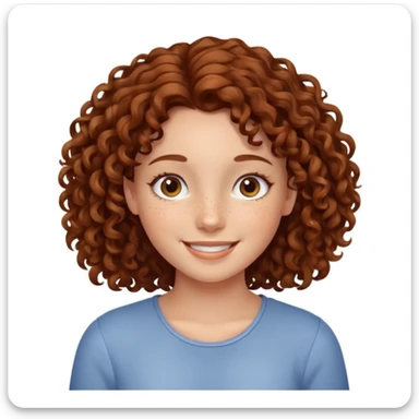 girl with brown curly hair and freckles sticker