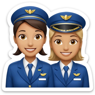 female flight attendant working with her male colleague sticker
