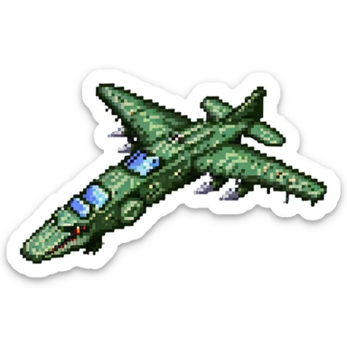 Crocodile bomber plane with battle damage sticker