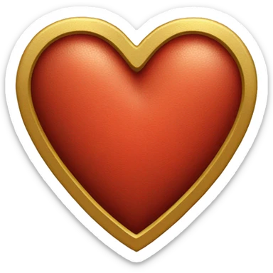 red heart with gold border  sticker