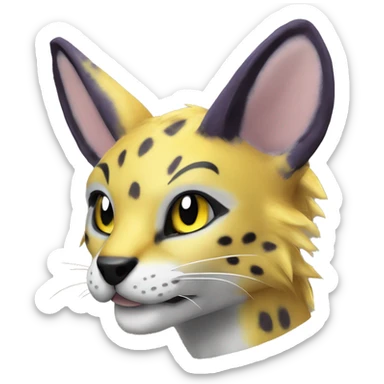 Anthro Renamon-Vernid-Serval-Lombax sticker