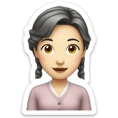 asian fancy Girl teacher of Finnish language  sticker