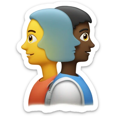 Two people reading each others mind, on the same wavelength  sticker