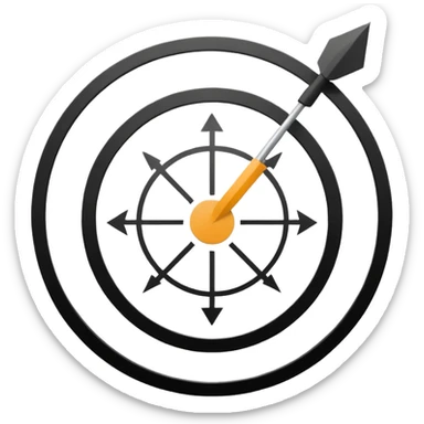 Minimalistic flat vector icon, iOS style, thin black contour on white background. Circular arrows forming a loop with a small task board inside. Clean, no text, no shadows sticker