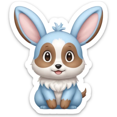 Minun-Buneary-Bunnelby-fusion sticker