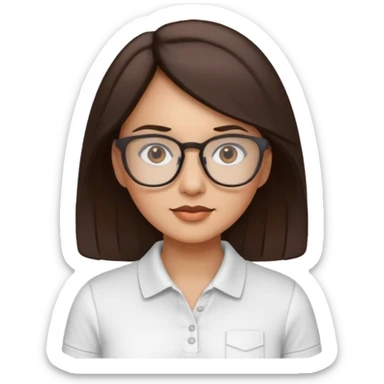 architect woman light skinned dark brown hair in WHITE POLO sticker