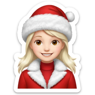 Girl in red holiday suit sticker