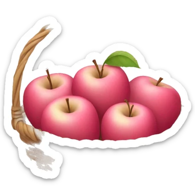 Pink apple basket  sticker