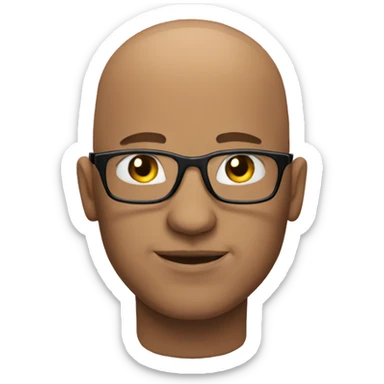 Bald man wearing glasses sticker
