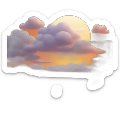 orange sunset with white clouds sticker