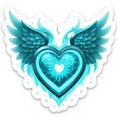 Minecraft Sculk Soul inside a winged dark cyan heart sticker