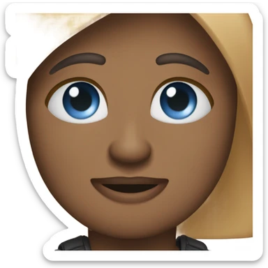 девочка в чёрном худи с темными коричневыми волосами и голубыми глазами  sticker