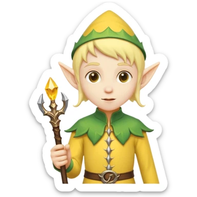yellow elve with staff sticker