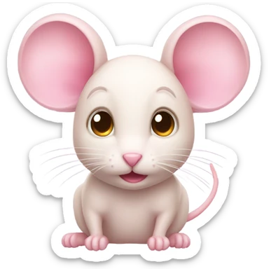 Pink mouse sticker