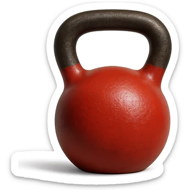 kettlebell rosso, iperrealistico 4k sticker
