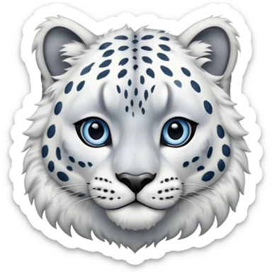 Deformed Snow leopard-Eyes are long and blue sticker