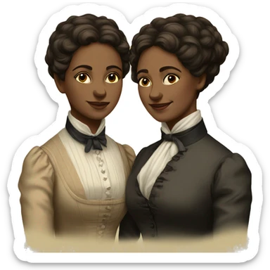 19th century lesbian couple sticker