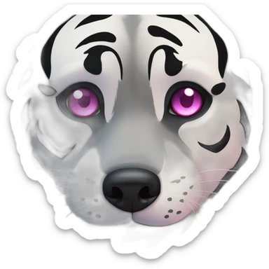 Black wolf  blue eyes kiss gray tiger pink eyes sticker