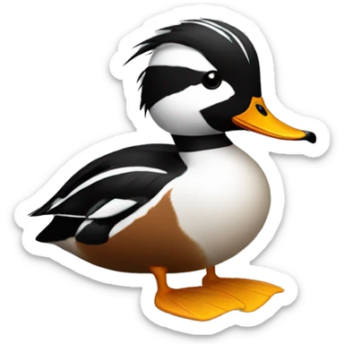 Hooded merganser duck sticker