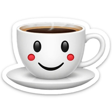 Java programming emoji, coffee cup with steam, clean and modern style sticker