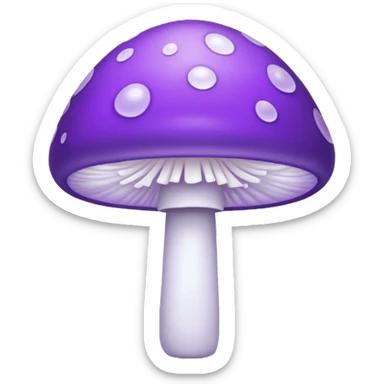 cogumelo fantasma fantasma roxo e branco sticker