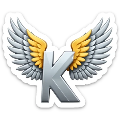 Add letter "K" between two wings sticker