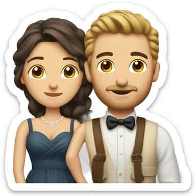 Redneck couple wedding sticker