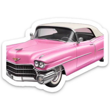 elvis in a pink cadillac sticker