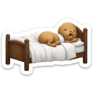 Cute animal saying goodnight or laying in bed sticker