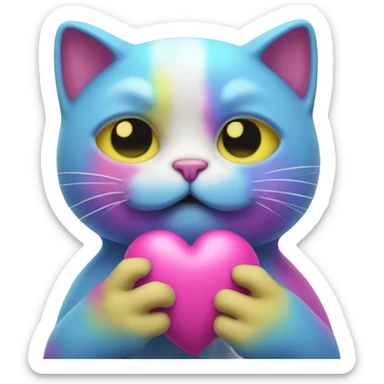 blobcat in trans colors holding a pansexual heart sticker