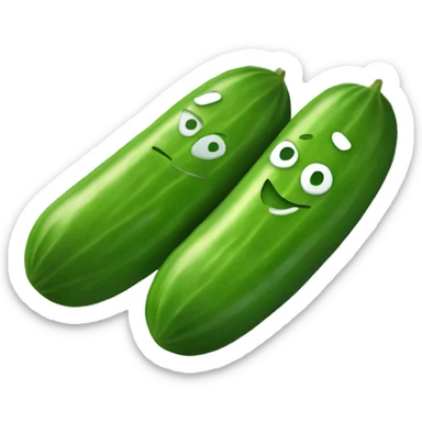 Smiley relaxing wearing cucumbers sticker