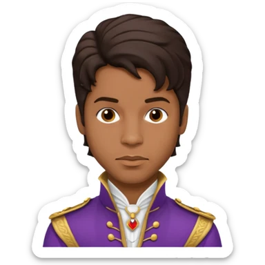 Prince Rogers Nelson with dark brown hair sticker