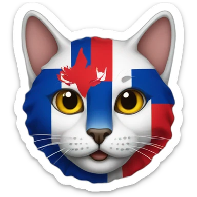 Cat with a Haitian flag sticker
