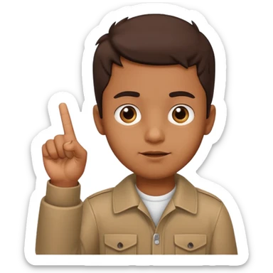 brown boy holding up middle finger  sticker