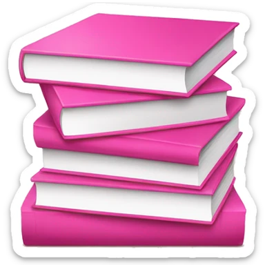 stack of pink books  sticker