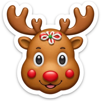 gingerbread cookie in reindeer shape sticker