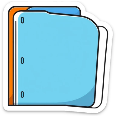 exact default Mac OS folder icon with the classic tab design in light pastel blue color sticker