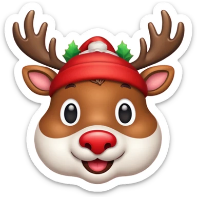 Christmas reindeer face simple sticker