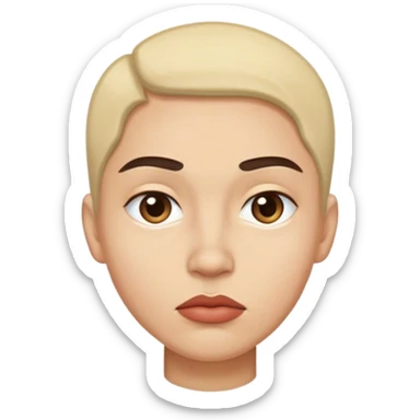  One eyebrow raised, lips pursed, slight side-eye as if investigating a crime. sticker