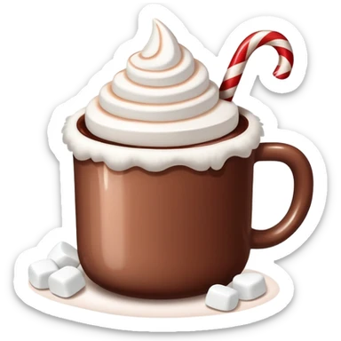Hot chocolate with marshmallows Christmas themed  sticker
