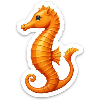 Orange seahorse sticker
