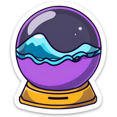  Crystal ball with wave sticker
