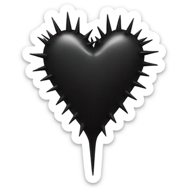 Black heart with spikes  sticker