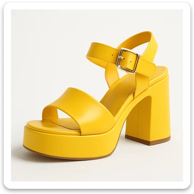 a chunky-heeled sandal, trendy, bold, on a white background sticker