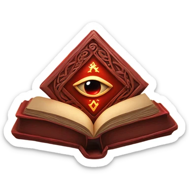 red magical book runic eye in middle sticker