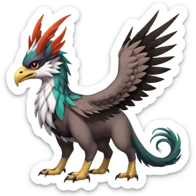 Noivern-Nargacuga-Silvally-Gryphon-Griffin-Griffon-Hippogriff-fusion-hybrid-animal-creature  with long ears  sticker