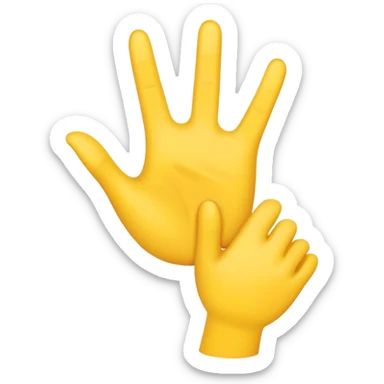 Yellow emoji hand reaching out sticker
