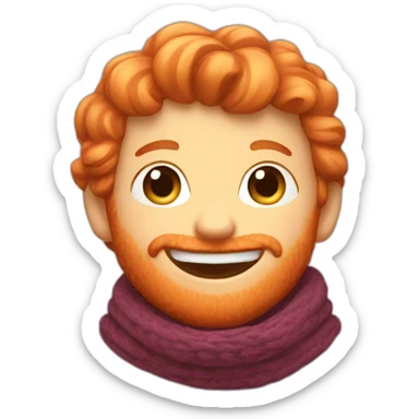 happy ginger with scarf sticker