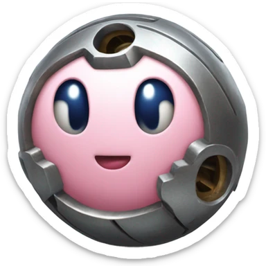 Metal Kirby ball with wheels sticker