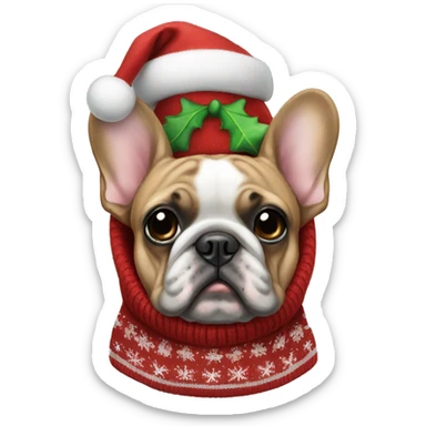 Frenchie in a Christmas jumper sticker